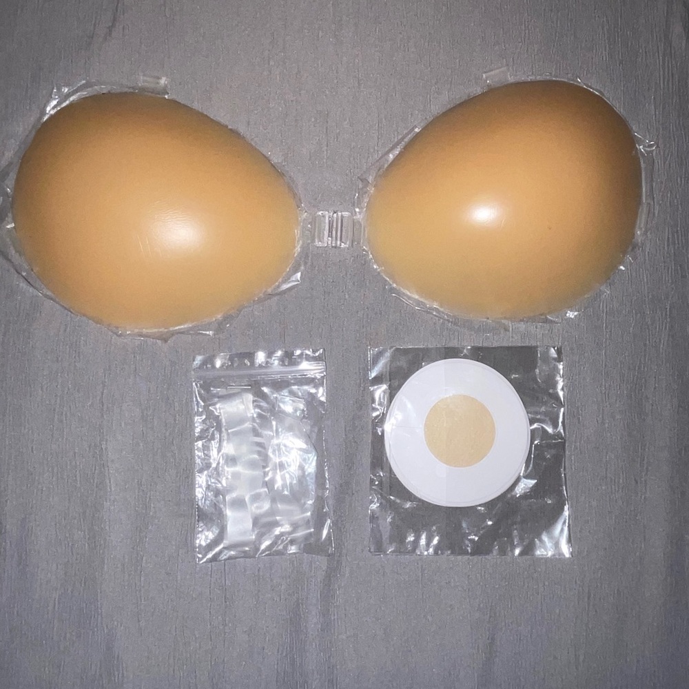 Sticky no show padded bra with straps